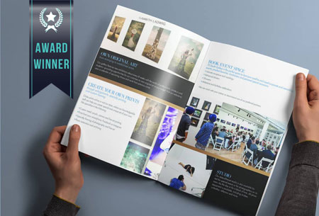 beautifully designed brochure for 70 South Gallery