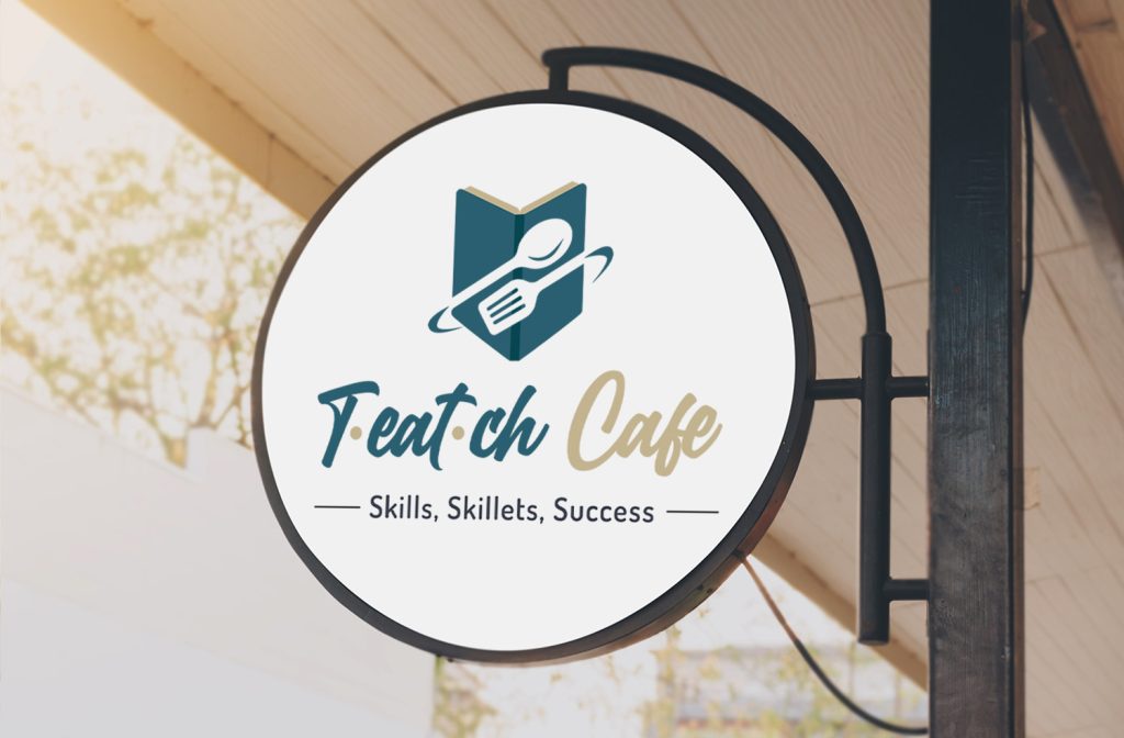 TeatCH Cafe logo outdoor signage