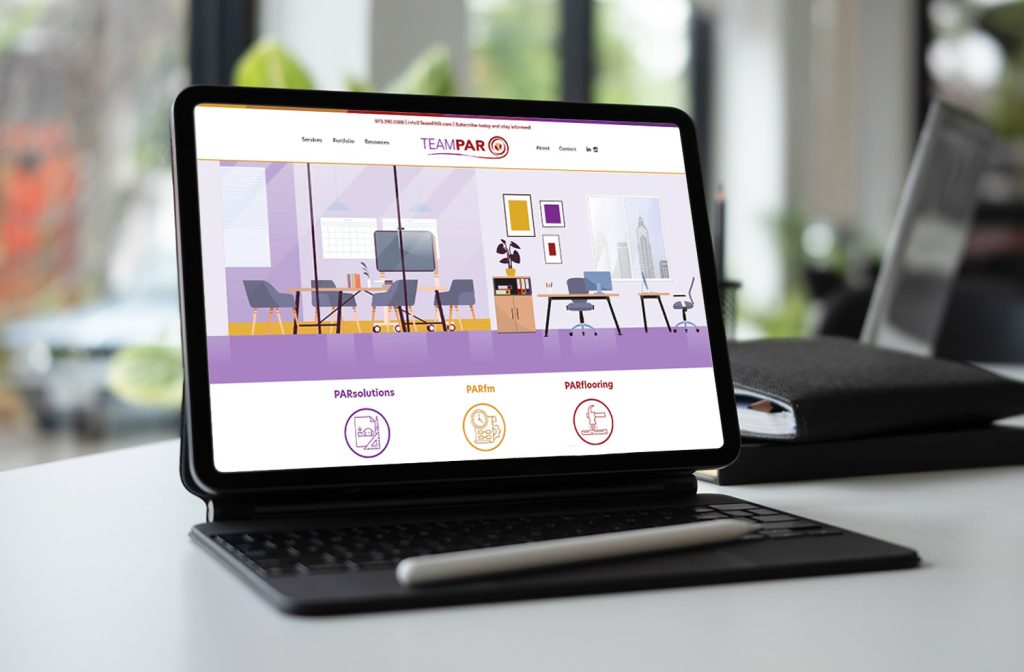 TeamPAR website displayed on tablet