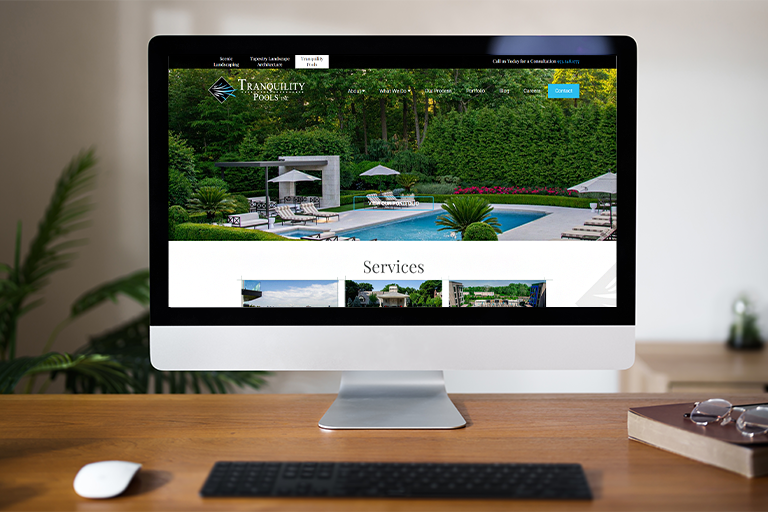 Award-winning website design for Tranquility Pools